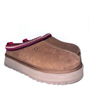 UGG Tazz ll Chestnut Shearling Platform Slippers 10US